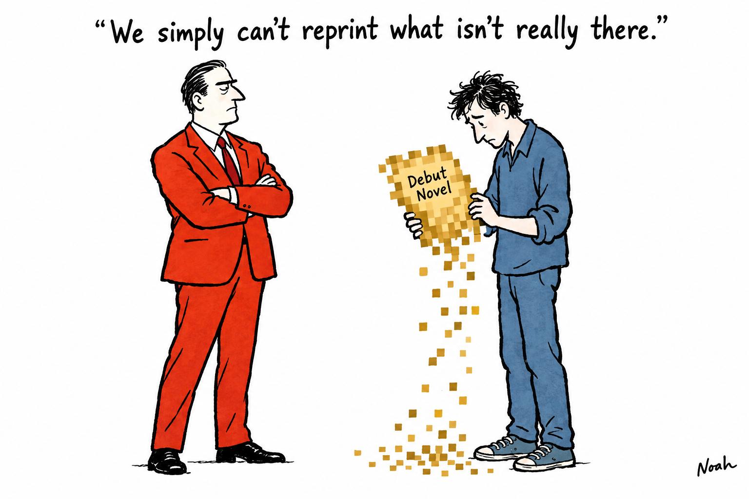 Editorial cartoon accompanying: Boréal cuts ties with Thélyson Orélien after AI dispute deepens